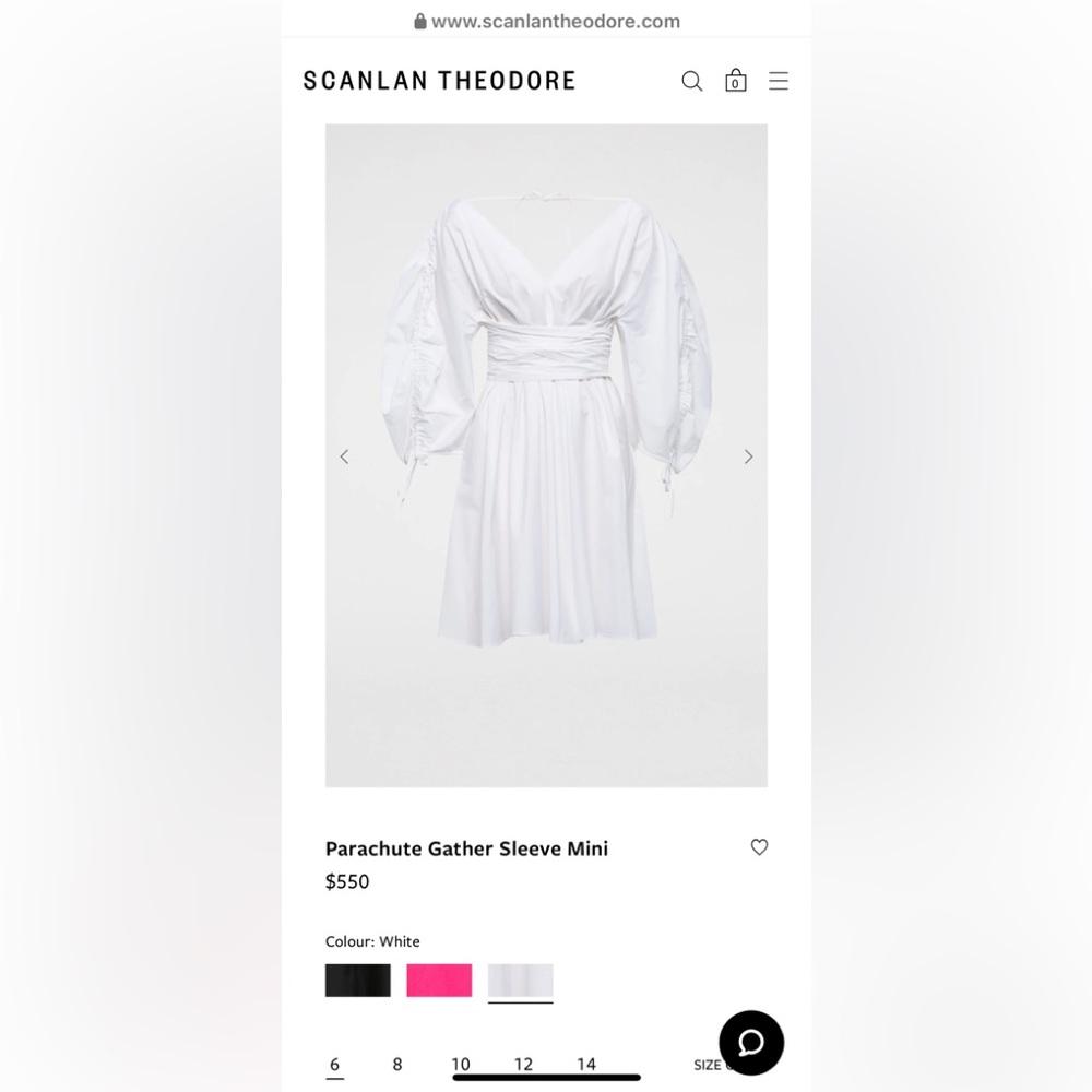 Scanlan Theodore Parachute Gather Sleeve Mini Dress